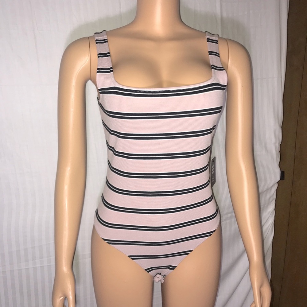 Express Striped Pink Bodysuit